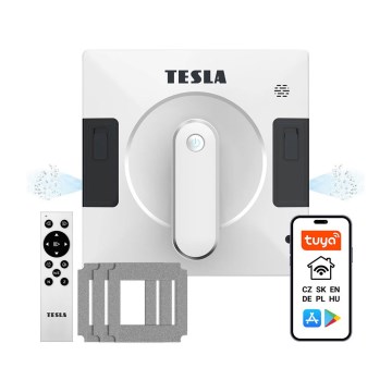 TESLA Electronics RoboStar - Limpa-vidros inteligente com pulverização de água 72W/230V/500 mAh Wi-Fi + comando
