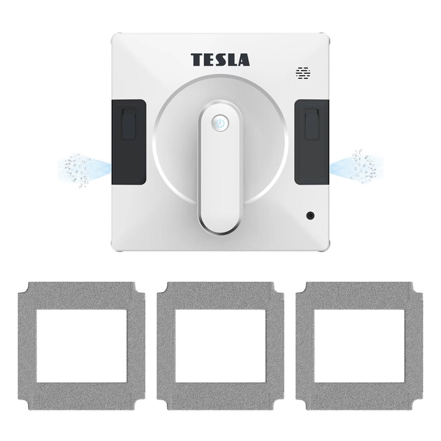 TESLA Electronics RoboStar - Limpador de janelas inteligente com pulverização dupla de água 72W/230V/500 mAh Wi-Fi + controlo remoto