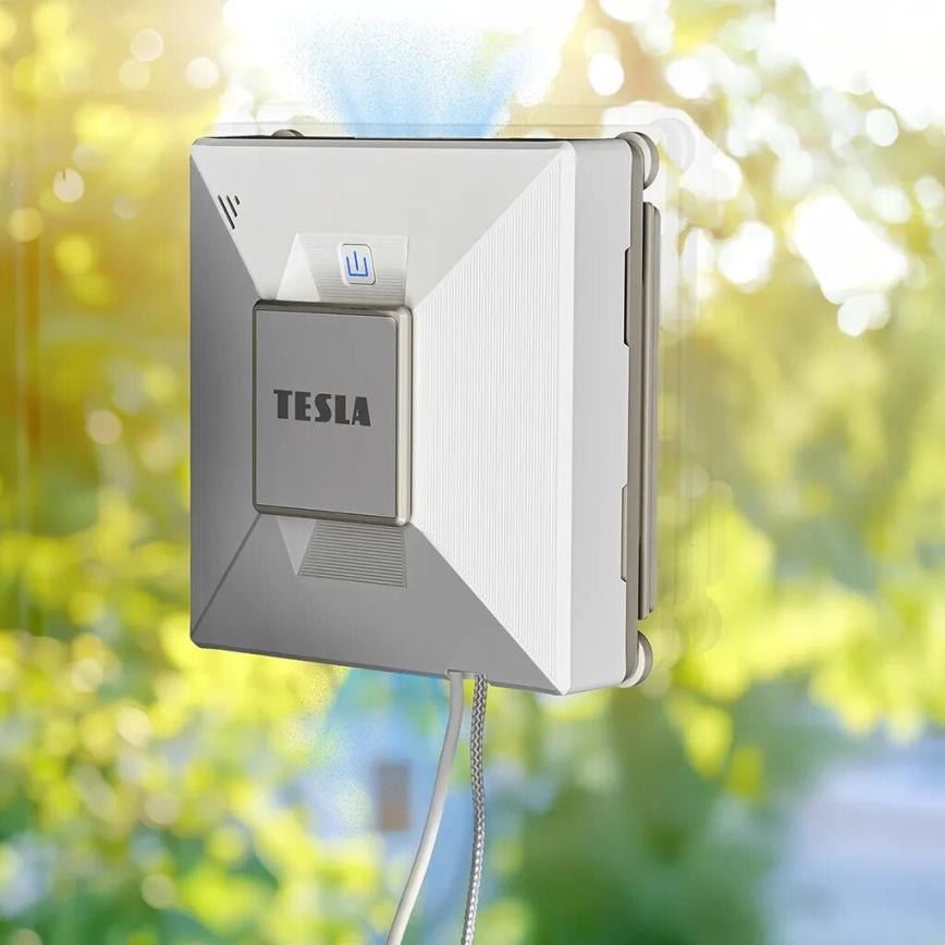 TESLA Electronics RoboStar - Limpador de vidros inteligente com pulverizador de água 72W/230V/650 mAh Wi-Fi + comando