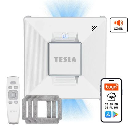TESLA Electronics RoboStar - Limpador de vidros inteligente com pulverizador de água 72W/230V/650 mAh Wi-Fi + comando
