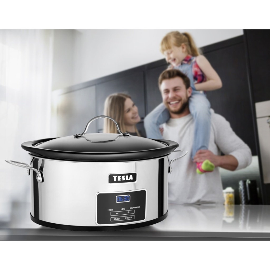 TESLA Electronics SlowCook - Panela de cozedura lenta 5,6 l 250W/230V