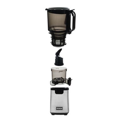 TESLA Electronics SlowJuicer Deluxe - Espremedor de baixa velocidade 250W/230V aço inoxidável/preto