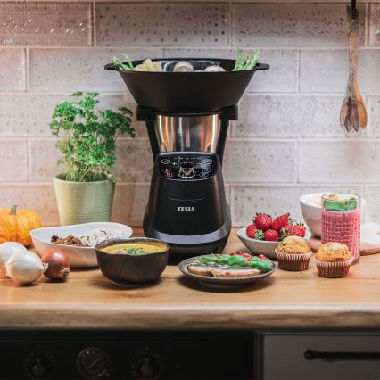 TESLA Electronics ThermoCook - Processador de alimentos multifuncional 1200W/230V aço inoxidável