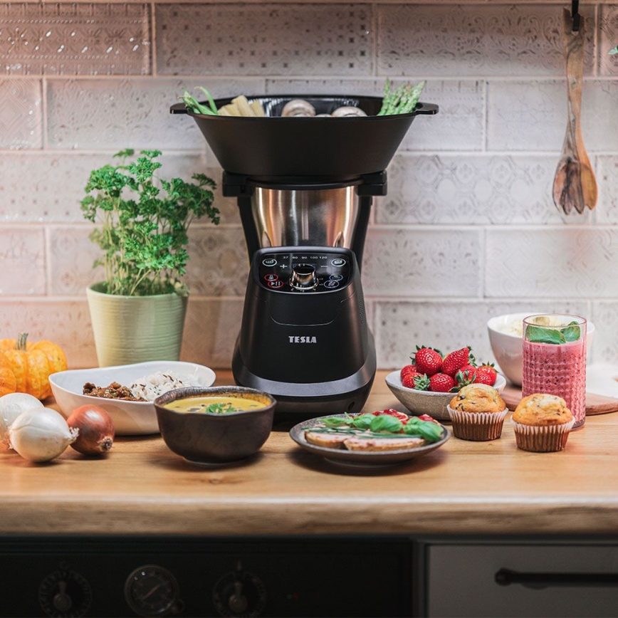 TESLA Electronics ThermoCook - Processador de alimentos multifuncional 1200W/230V aço inoxidável