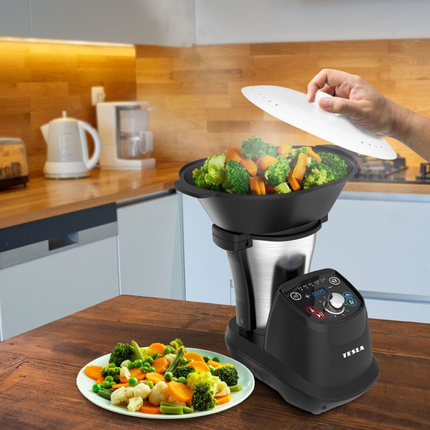 TESLA Electronics ThermoCook - Processador de alimentos multifuncional 1200W/230V aço inoxidável