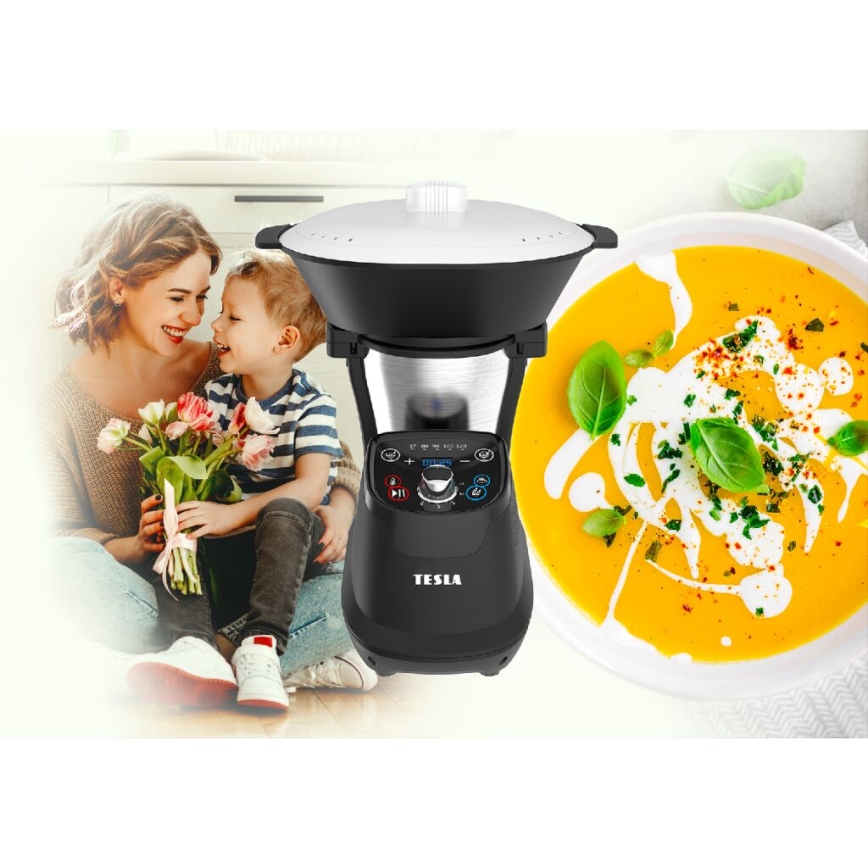 TESLA Electronics ThermoCook - Processador de alimentos multifuncional 1200W/230V aço inoxidável