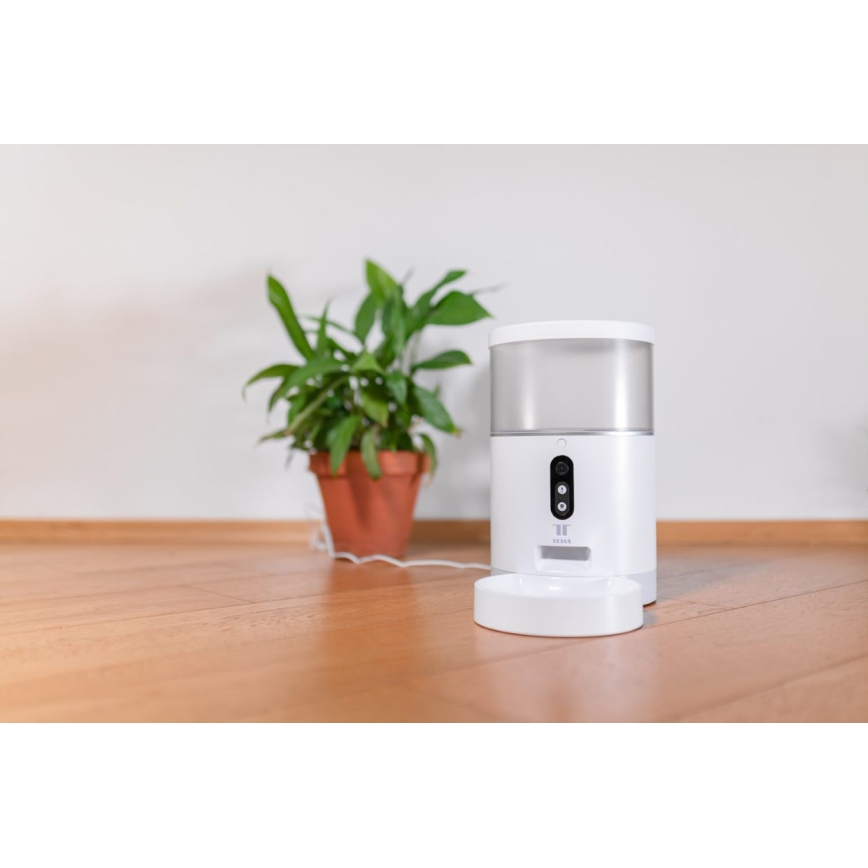 TESLA Smart - Alimentador automático inteligente com uma câmara para animais de estimação 4 l 5V/3xLR20 Wi-Fi