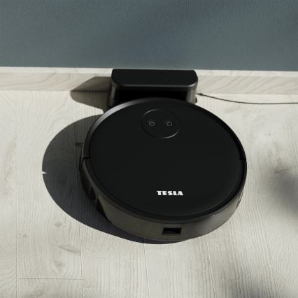 TESLA Smart - Aspirador robô inteligente 2 em 1 2000 mAh Wi-Fi preto + controlo remoto