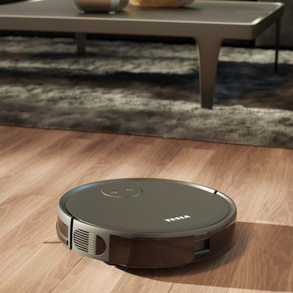 TESLA Smart - Aspirador robô inteligente 2 em 1 2000 mAh Wi-Fi preto + controlo remoto
