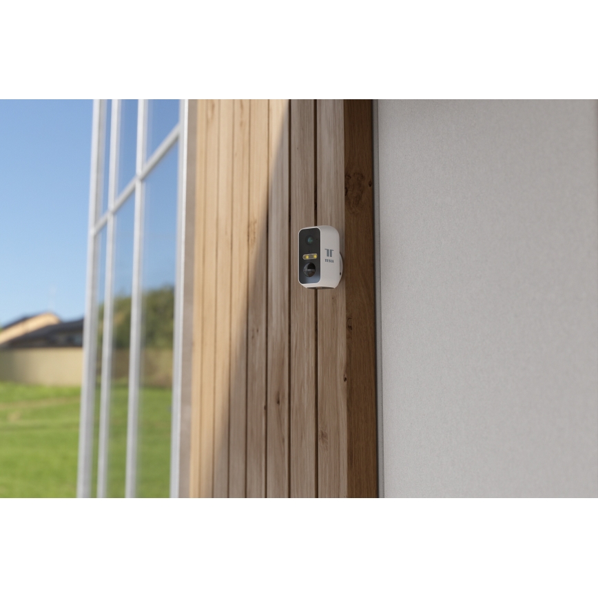 TESLA Smart - Câmara exterior inteligente com sensor 2K 1296p 9600 mAh 5V Wi-Fi IP65