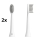 TESLA Smart - CONJUNTO 2x Cabeças de substituição para escova de dentes sónica TS200 branco