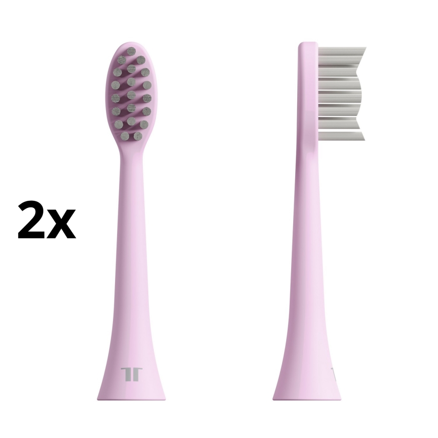 TESLA Smart - CONJUNTO 2x Cabeças de substituição para escova de dentes sónica TS200 rosa