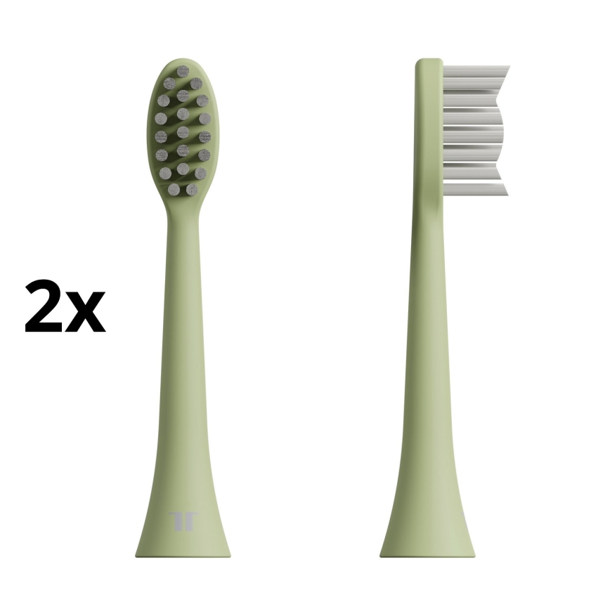 TESLA Smart - CONJUNTO 2x Cabeças de substituição para escova de dentes sónica TS200 verde