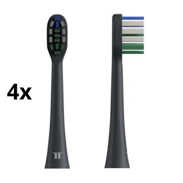 TESLA Smart - CONJUNTO 4x Cabeças de substituição para escova de dentes sónica TS400 preto