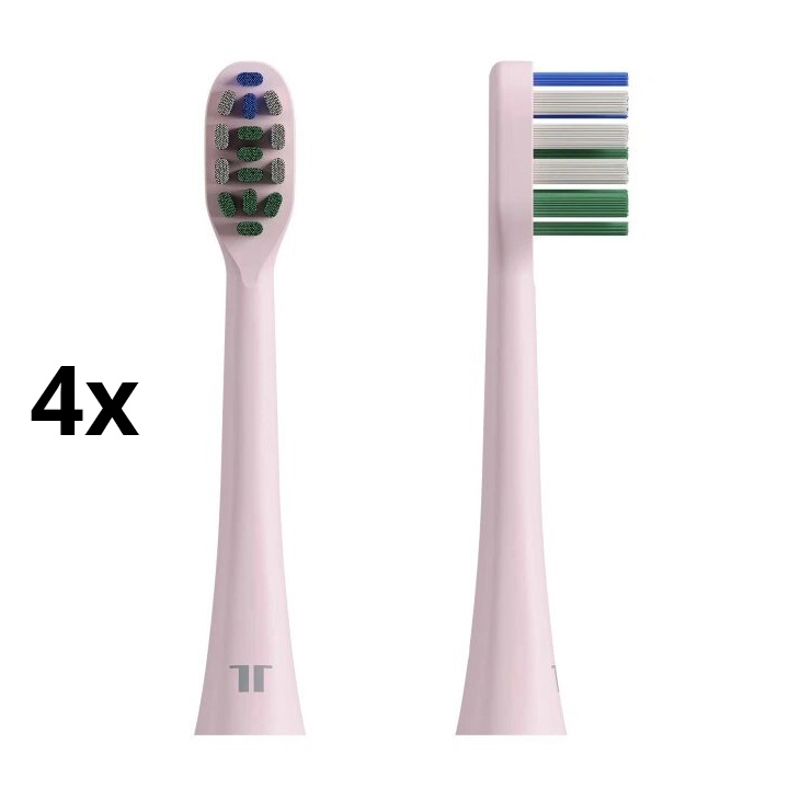 TESLA Smart - CONJUNTO 4x Cabeças de substituição para escova de dentes sónica TS400 rosa