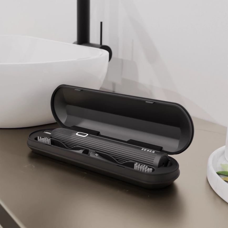 TESLA Smart - Escova de dentes inteligente sónica TS200 DELUXE preto