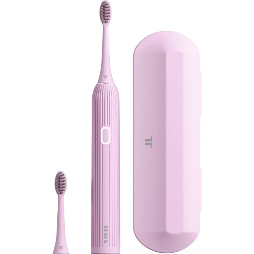 TESLA Smart - Escova de dentes inteligente sónica TS200 DELUXE rosa