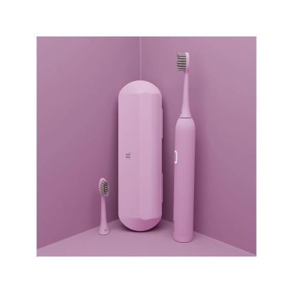 TESLA Smart - Escova de dentes inteligente sónica TS200 DELUXE rosa