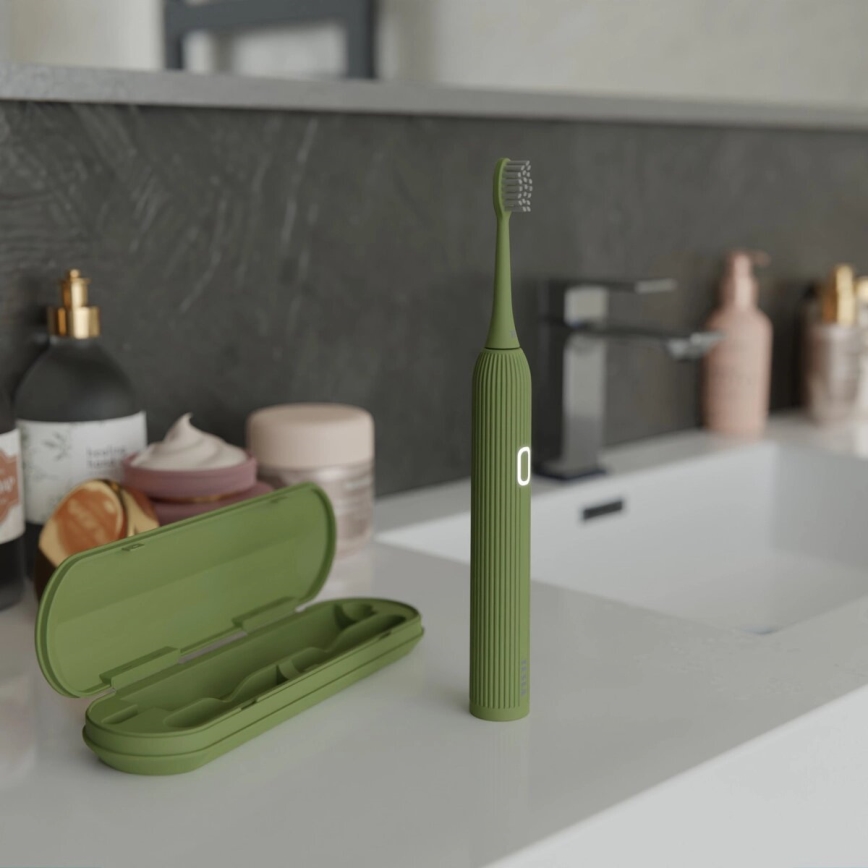 TESLA Smart - Escova de dentes inteligente sónica TS200 DELUXE verde