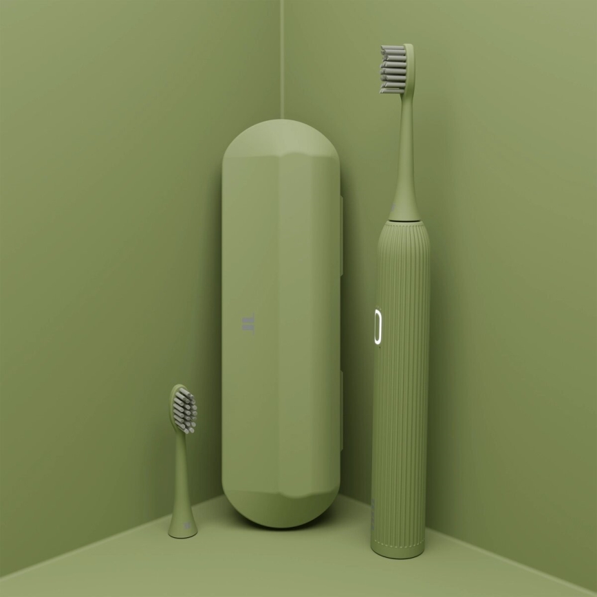 TESLA Smart - Escova de dentes inteligente sónica TS200 DELUXE verde