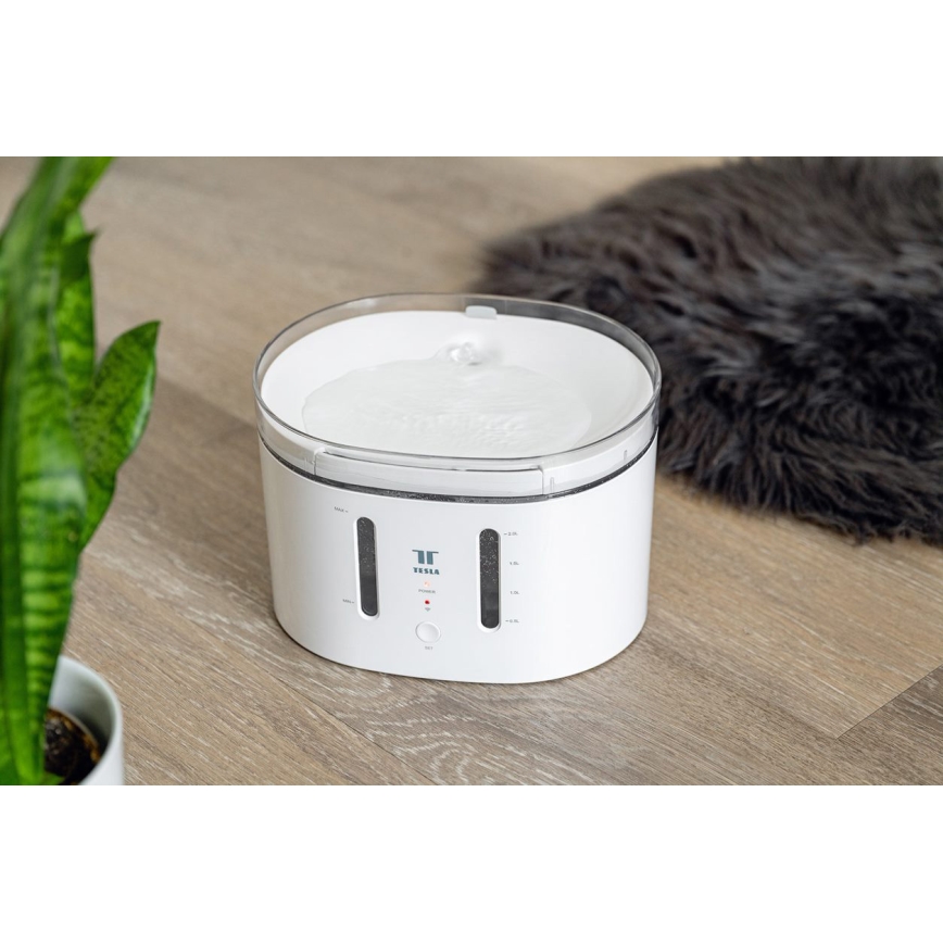 TESLA Smart - Fonte inteligente para animais de estimação com esterilização UV 2,5 l 5V Wi-Fi