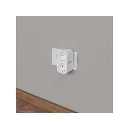 TESLA Smart - Separador de tomadas inteligente 2x16A/230V Tipo F Wi-Fi Tuya