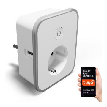 TESLA Smart - Tomada inteligente 3690W/230V/16A 2xUSB/24W/5V Wi-Fi Tuya