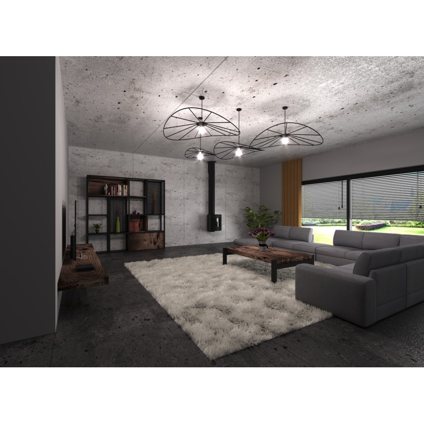 Thoro TH.011 - Candelabro num fio ESKOLA 1xE27/60W/230V preto antigo
