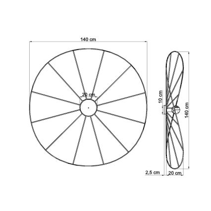 Thoro TH.015 - Candelabro integrado ESKOLA 1xE27/60W/230V preto antigo