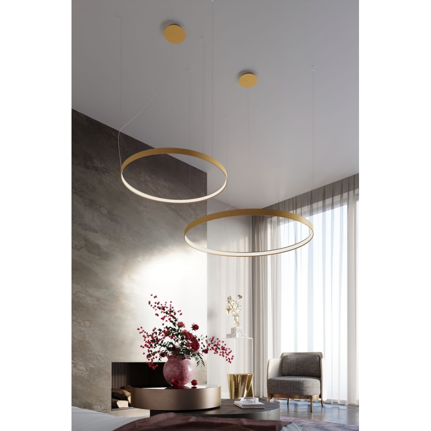 Thoro TH.174 - Candeeiro suspenso LED RIO LED/50W/230V CRI 90 3000K diâmetro 78 cm dourado