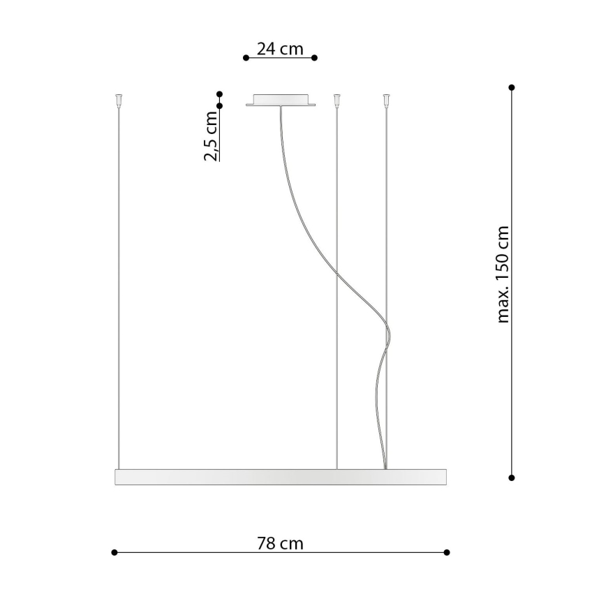 Thoro TH.174 - Candeeiro suspenso LED RIO LED/50W/230V CRI 90 3000K diâmetro 78 cm dourado