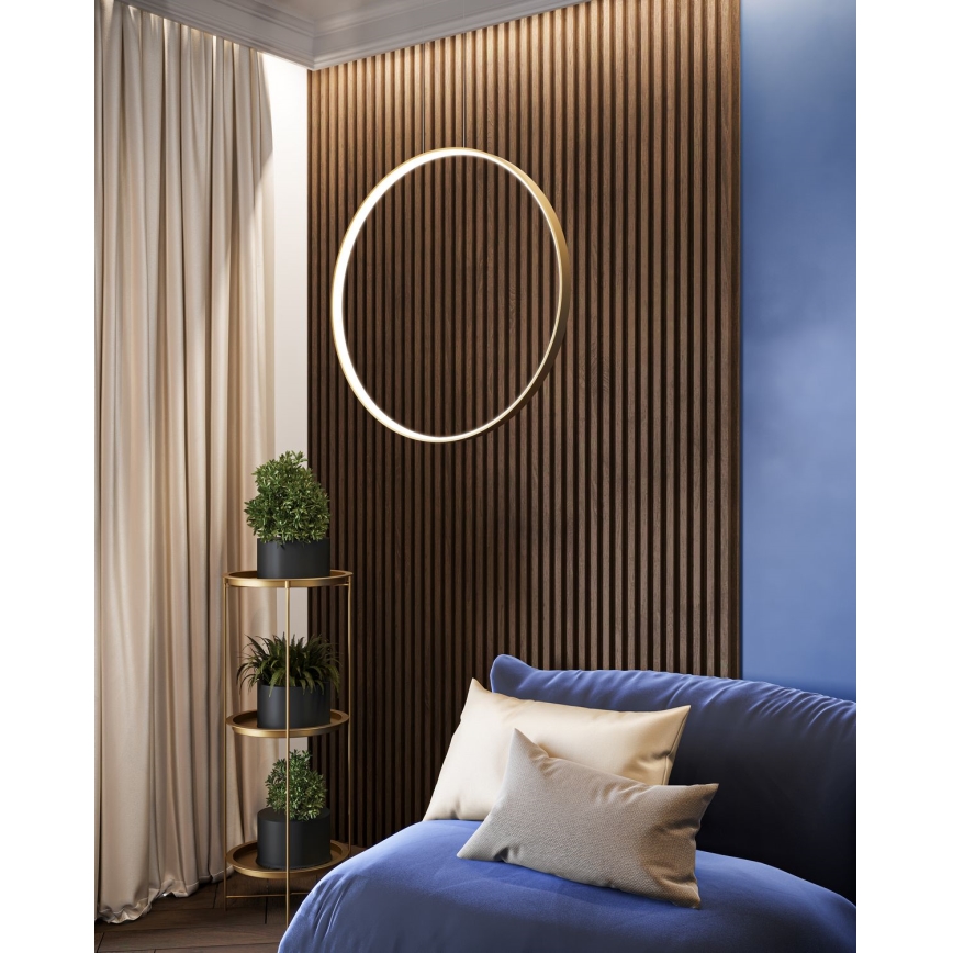 Thoro TH.175 - Candeeiro suspenso LED RIO LED/50W/230V CRI 90 3000K diâmetro 78 cm dourado