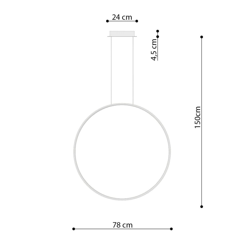 Thoro TH.175 - Candeeiro suspenso LED RIO LED/50W/230V CRI 90 3000K diâmetro 78 cm dourado