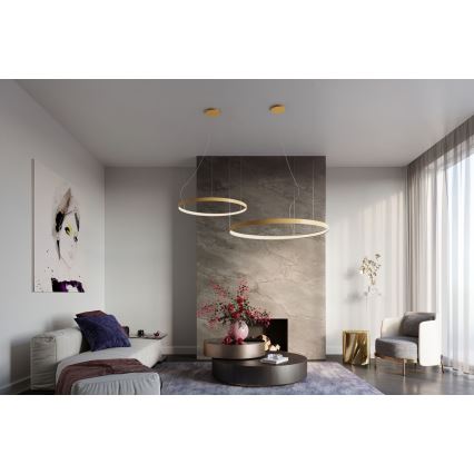 Thoro TH.181 - Candeeiro suspenso LED  RIO LED /50W/230V CRI 95 4000K diâmetro 78 cm dourado