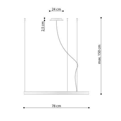 Thoro TH.181 - Candeeiro suspenso LED  RIO LED /50W/230V CRI 95 4000K diâmetro 78 cm dourado
