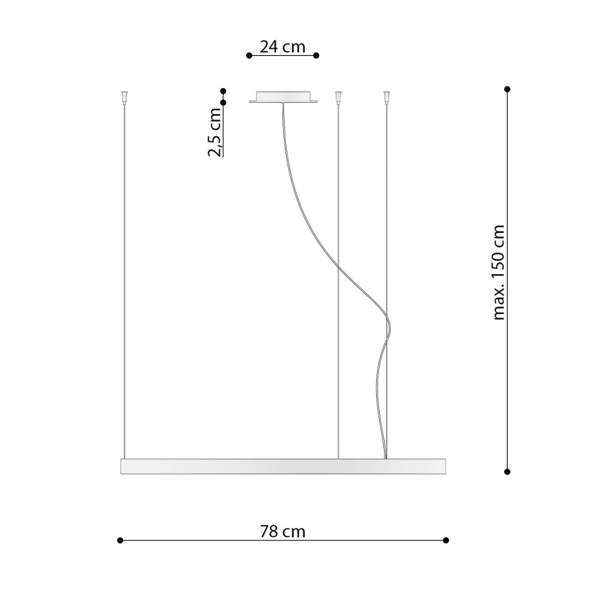 Thoro TH.181 - Candeeiro suspenso LED  RIO LED /50W/230V CRI 95 4000K diâmetro 78 cm dourado