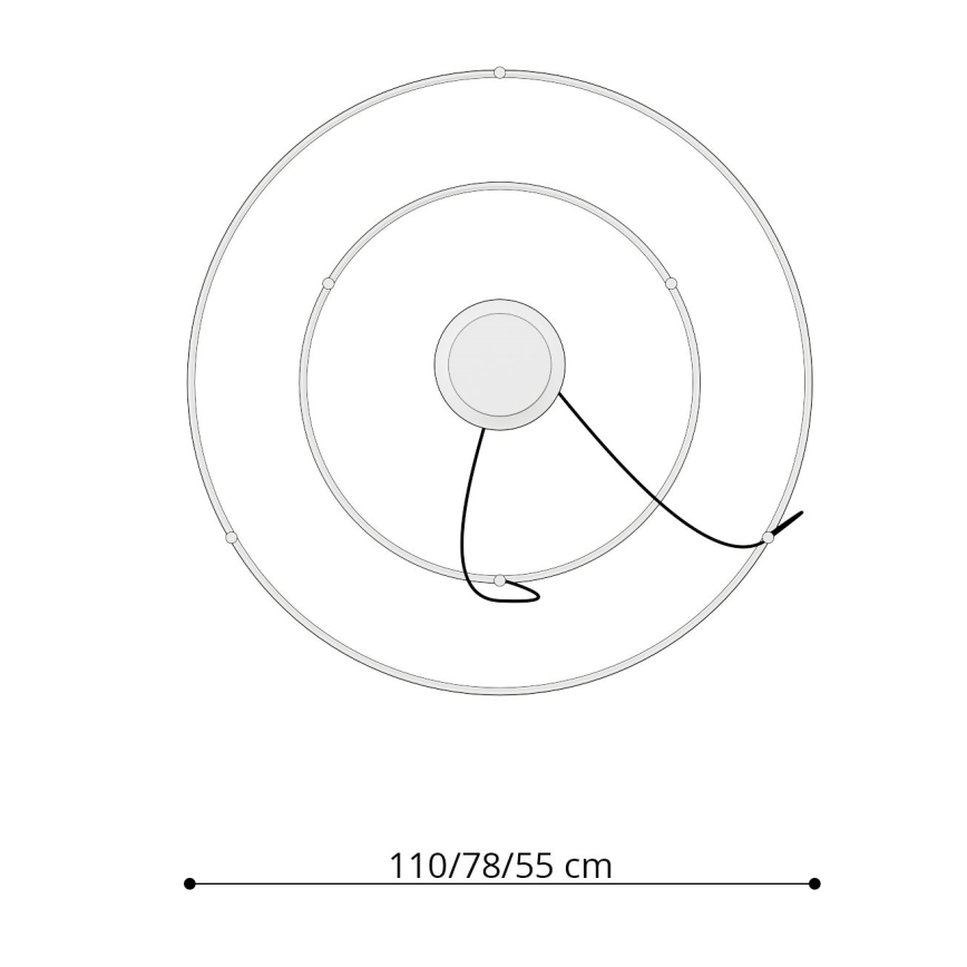 Thoro TH.214 - Candeeiro suspenso LED RIO LED/80W/230V CRI 90 3000K dourado
