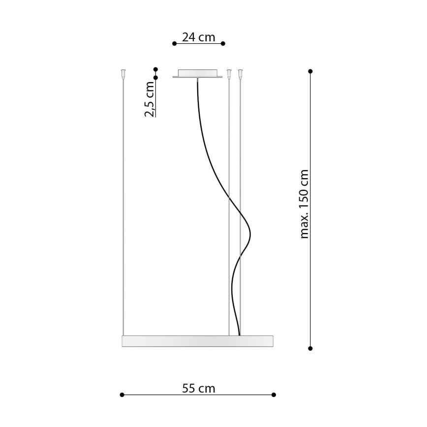 Thoro TH.216 - Candeeiro suspenso LED RIO LED/30W/230V CRI 90 3000K diâmetro 55 cm dourado