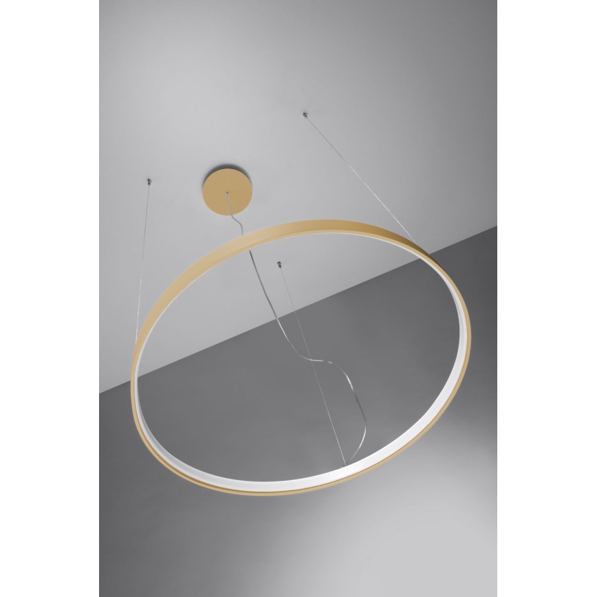 Thoro TH.217 - Candeeiro suspenso LED RIO LED/30W/230V CRI 95 4000K diâmetro 55 cm dourado