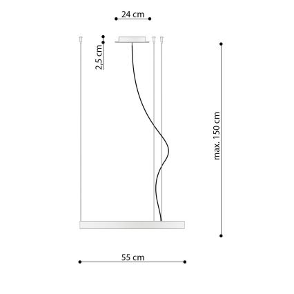 Thoro TH.217 - Candeeiro suspenso LED RIO LED/30W/230V CRI 95 4000K diâmetro 55 cm dourado