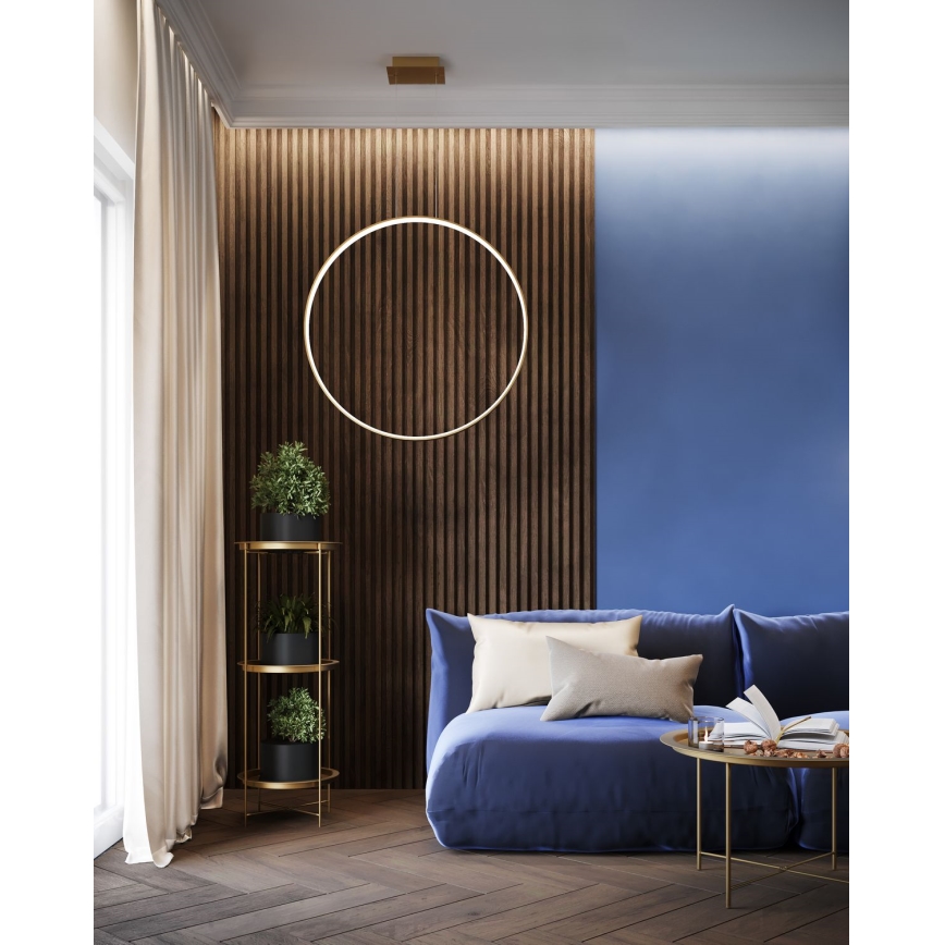 Thoro TH.220 - Candeeiro suspenso LED RIO LED/30W/230V CRI 90 3000K diâmetro 55 cm dourado