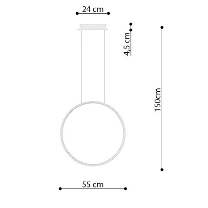 Thoro TH.220 - Candeeiro suspenso LED RIO LED/30W/230V CRI 90 3000K diâmetro 55 cm dourado