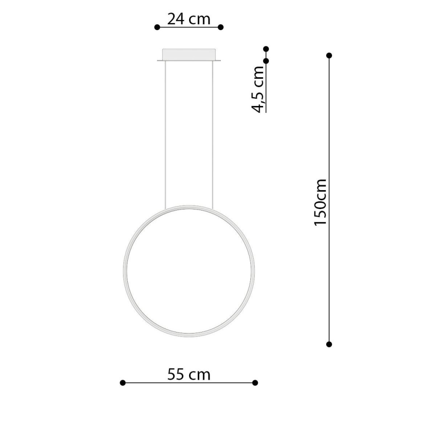 Thoro TH.220 - Candeeiro suspenso LED RIO LED/30W/230V CRI 90 3000K diâmetro 55 cm dourado