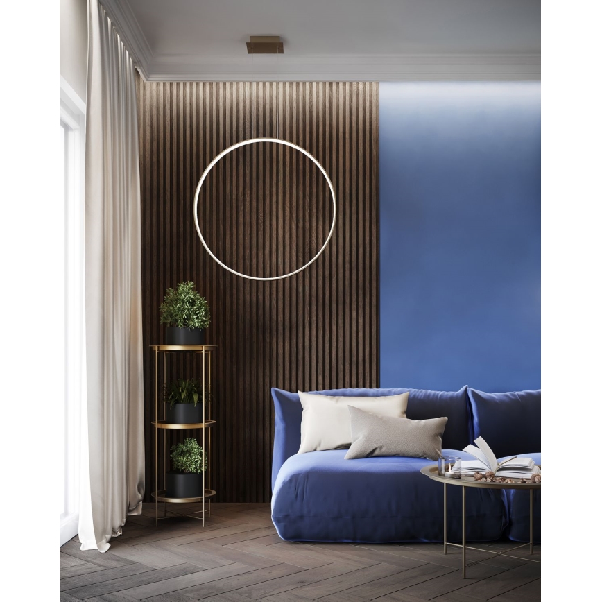 Thoro TH.221 - Candeeiro suspenso LED RIO LED/30W/230V CRI 95 4000K diâmetro 55 cm dourado