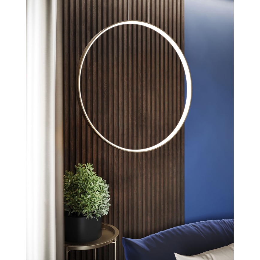 Thoro TH.221 - Candeeiro suspenso LED RIO LED/30W/230V CRI 95 4000K diâmetro 55 cm dourado