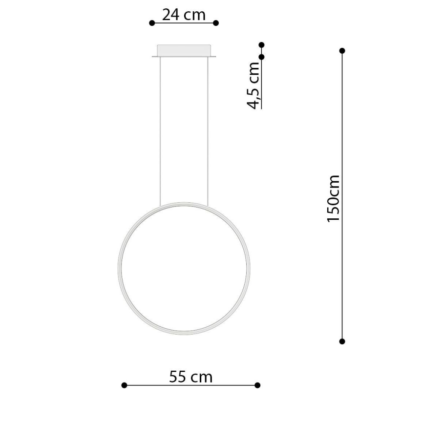 Thoro TH.221 - Candeeiro suspenso LED RIO LED/30W/230V CRI 95 4000K diâmetro 55 cm dourado