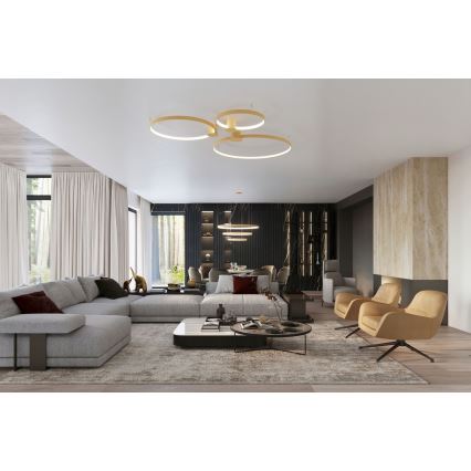 Thoro TH.224 - Iluminação de teto LED RIO LED/50W/230V CRI 90 3000K diâmetro 78 cm dourado