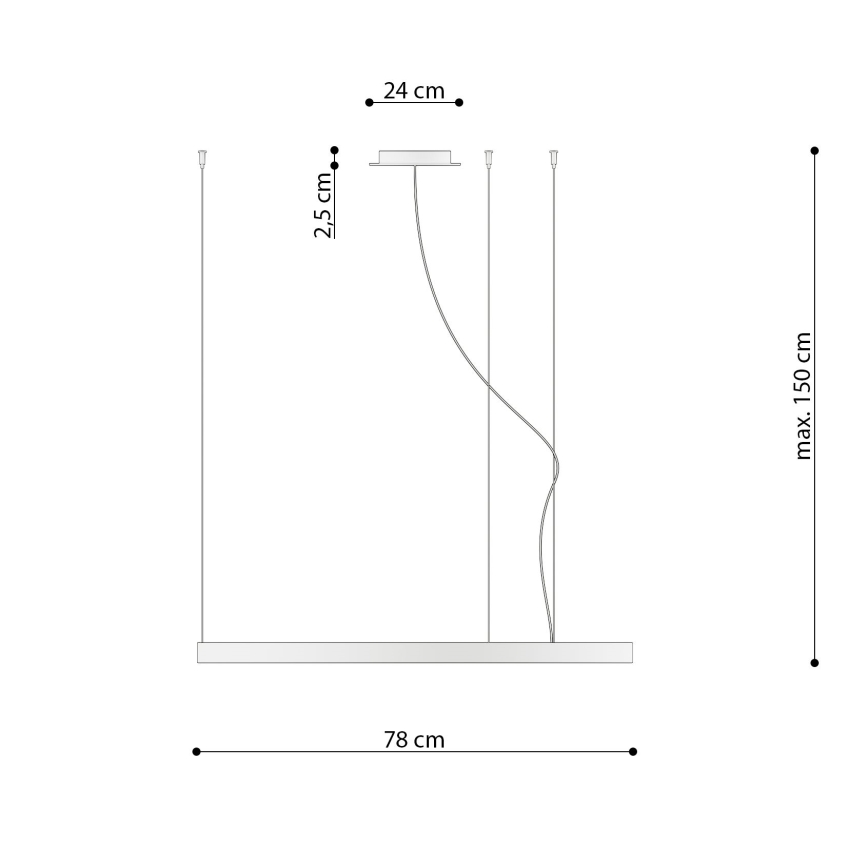 Thoro TH.246 - Candeeiro suspenso LED RIO LED/50W/230V CRI 90 3000K diâmetro 78 cm dourado