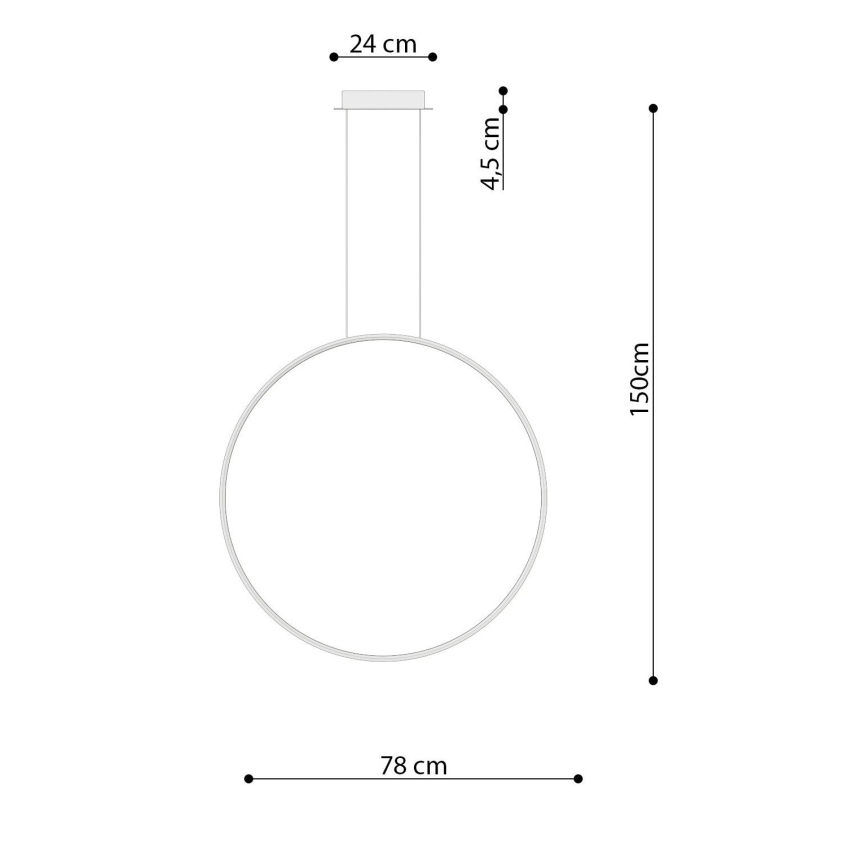 Thoro TH.248 - Candeeiro suspenso LED RIO LED/50W/230V CRI 90 3000K diâmetro 78 cm dourado