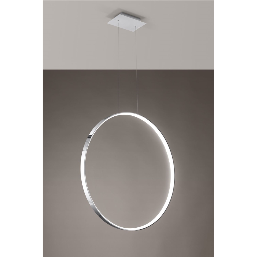 Thoro TH.249 - Candeeiro suspenso LED RIO LED/50W/230V CRI 90 4000K diâmetro 78 cm cromado brilhante